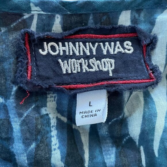 Johnny Was Workshop Tropical Twilight Tunic Shift Dress Large L Blue Embroidered - Picture 4 of 4
